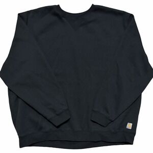 Carhartt Men's 4XL Loose Fit Midweight Crewneck Sweatshirt Black K124 Pullover
